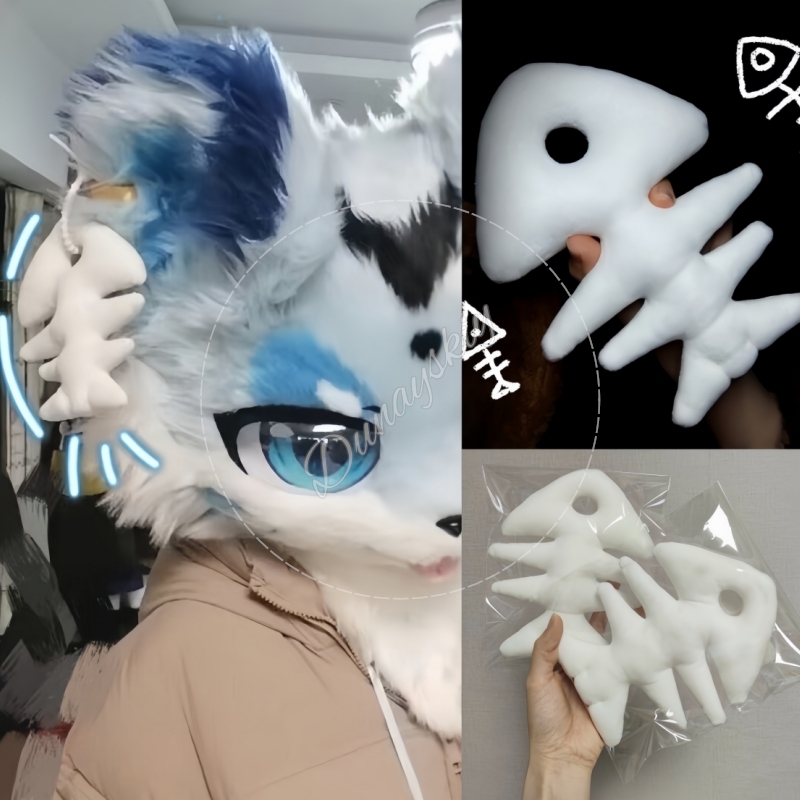 Fishbones Cosplay Prop - Плюшевый брелок в виде рыбьей кости